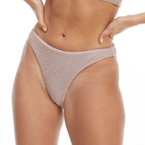 Good American Lilac Shimmer Sparkle Better Bikini Bottoms Size 0 XS